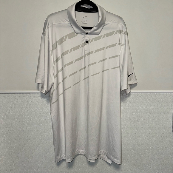 Men's Nike Golf Polo XXL White Gray Dri-FIT - Picture 5 of 8